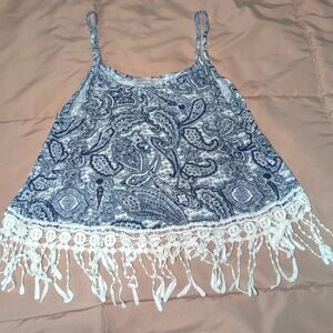 Paisley Spaghetti Strap Crop Top